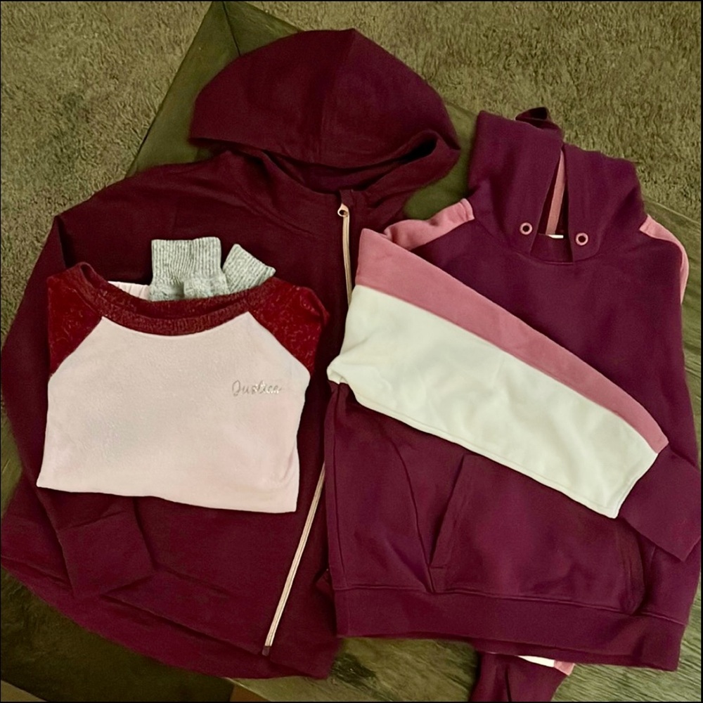Burgundy & Pink Sweater Set of 3